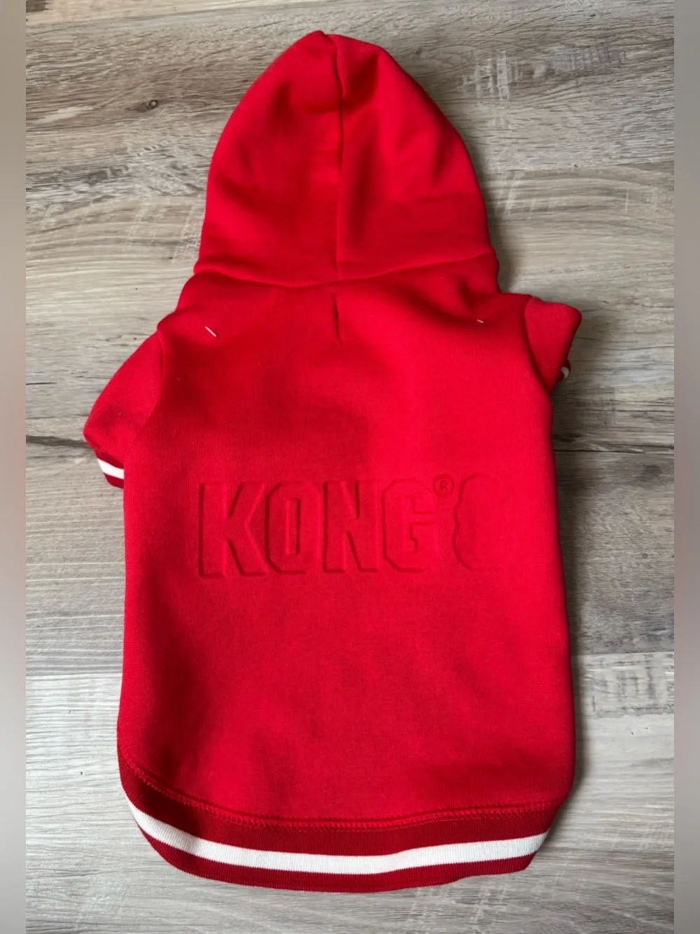 KONG red dog hoodie (size S/P). This fleece model features classic white sporty